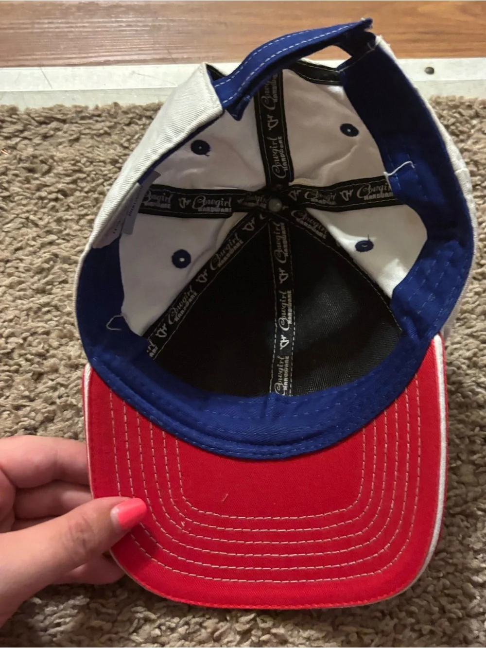 Cowgirl Hardware Girl Youth Vintage Baseball Cap patriotic Color Design Like New